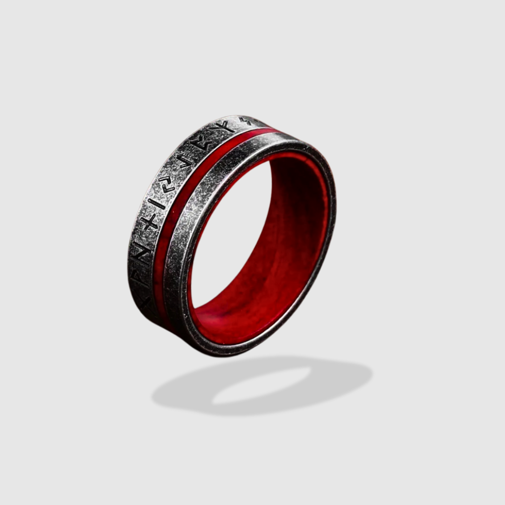 NORSE RUNES BLOODWOOD RING