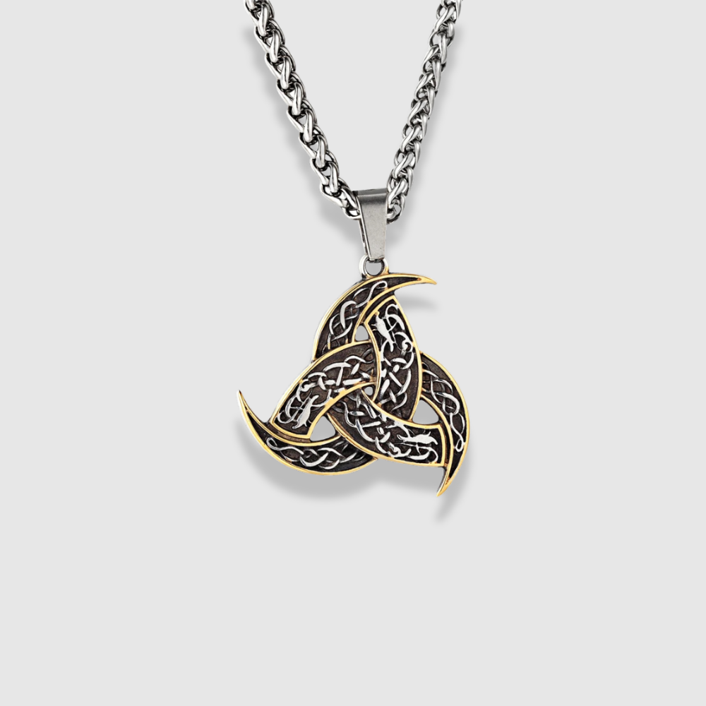 TRIPLE HORN OF ODIN PENDANT NECKLACE