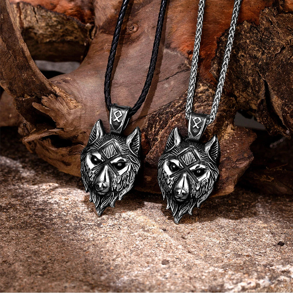 FENRIR WOLFHEAD PENDANT NECKLACE - Vikingborne