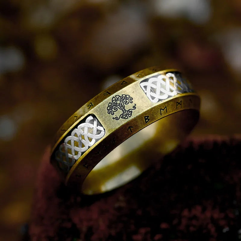 YGGDRASIL RING WITH NORSE RUNES - Vikingborne