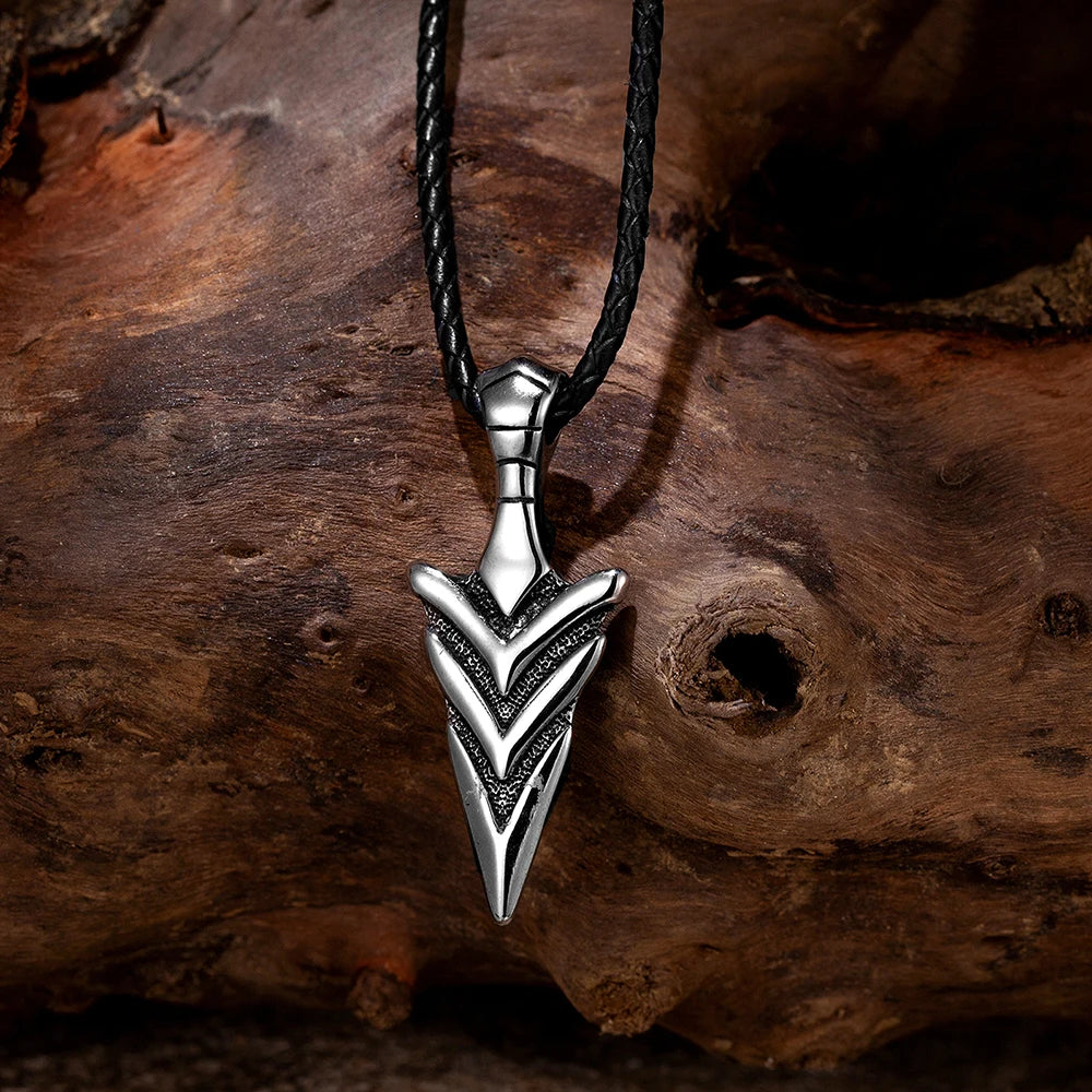 BOBO COVER Norse Mythology Odin's Spear Gungnir Necklaces Men Retro Stainless Steel Viking Pendant Scandinavian Amulet Self-defense Jewelry - Vikingborne