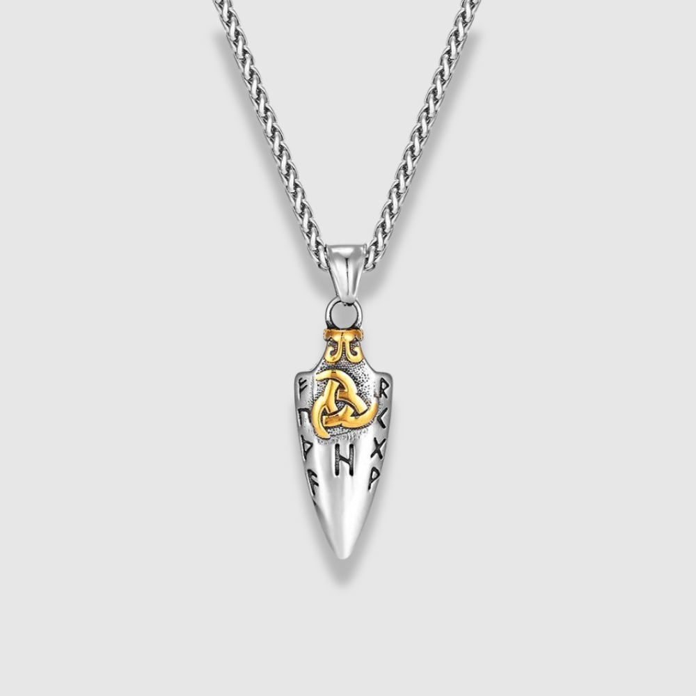 GUNGNIR ODIN SPEAR WITH NORSE RUNES PENDANT NECKLACE