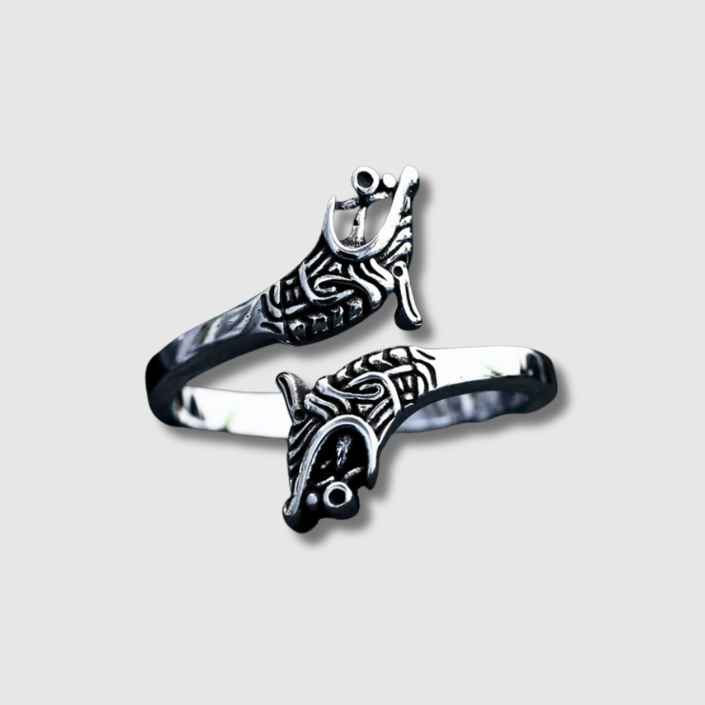 FENRIR TWIN WOLFHEAD RING