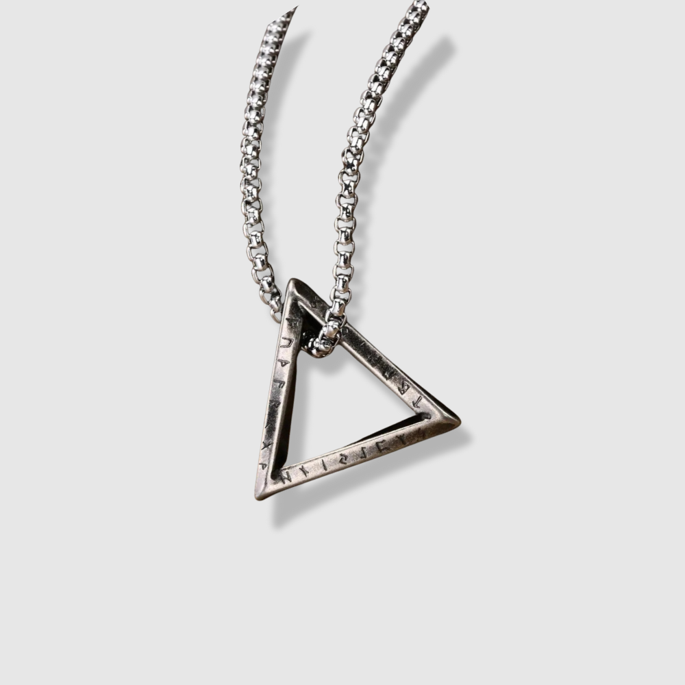 NORSE RUNE TRIANGLE PENDANT NECKLACE