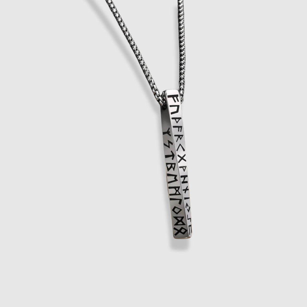 NORSE RUNE BAR PENDANT NECKLACE