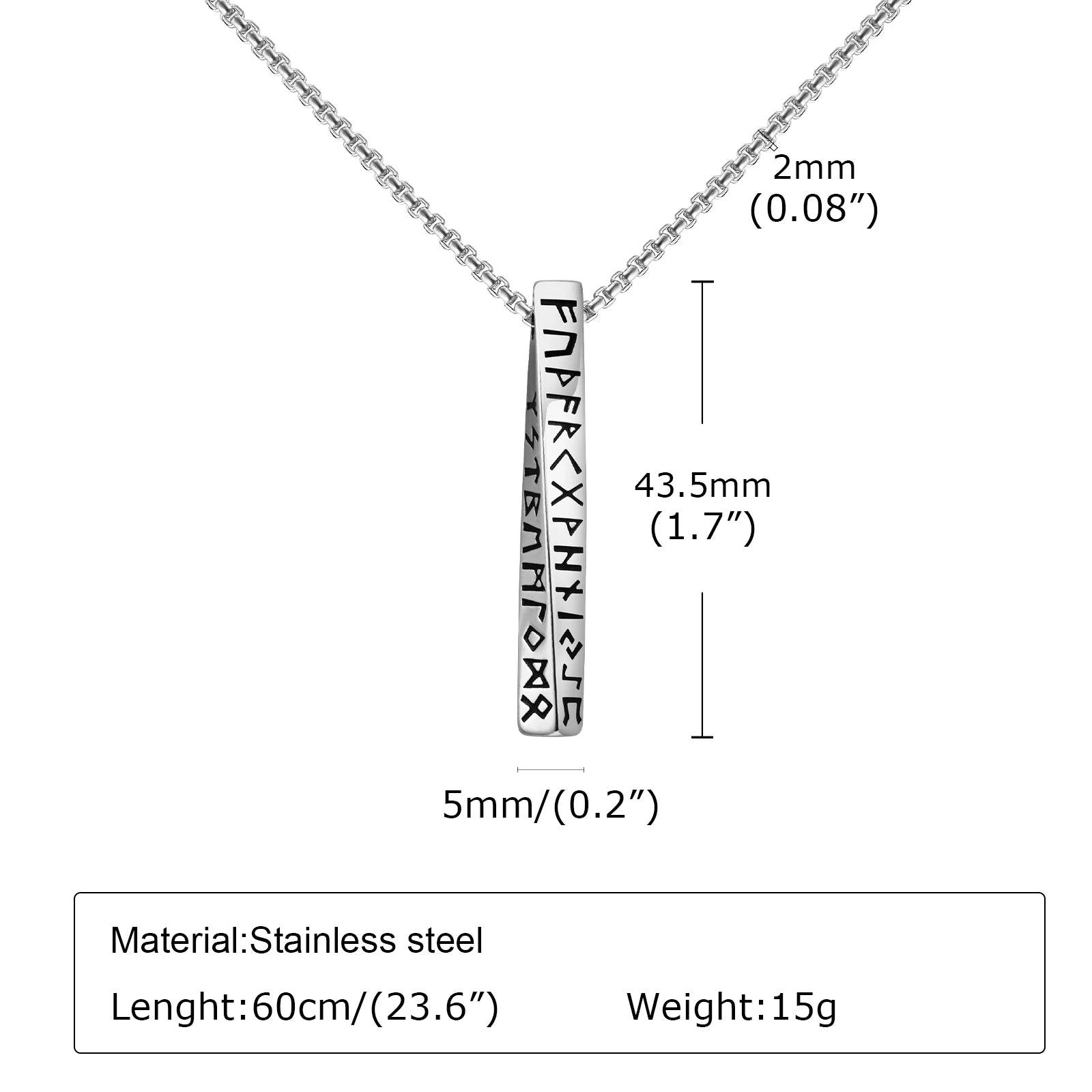 MPRAINBOW Viking Runes Pendant Necklace ,Stainless Steel Geometric Jewelry - Vikingborne