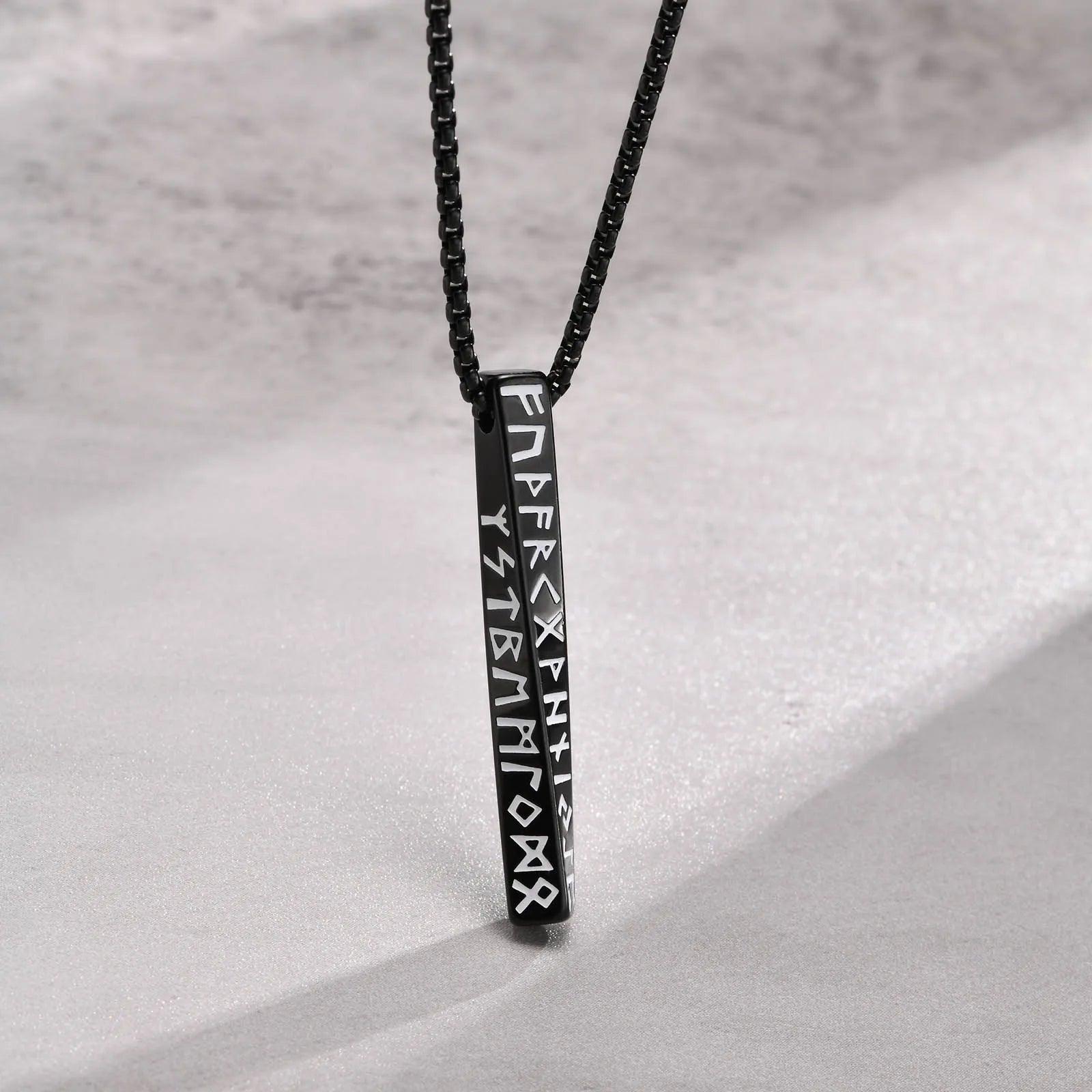 MPRAINBOW Viking Runes Pendant Necklace ,Stainless Steel Geometric Jewelry - Vikingborne