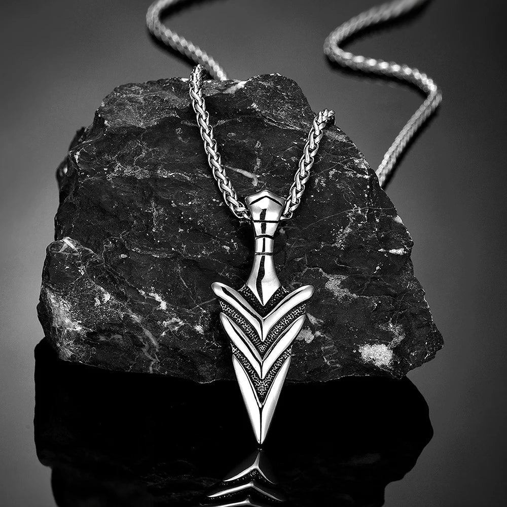 BOBO COVER Norse Mythology Odin's Spear Gungnir Necklaces Men Retro Stainless Steel Viking Pendant Scandinavian Amulet Self-defense Jewelry - Vikingborne