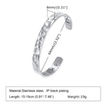 MPRAINBOW Norse Viking Runic Cuff Bangle Bracelets for Men, Rock Punk Stainless Steel Hammered Style Nordic C Cuff Arm Wristband Gifts - Vikingborne