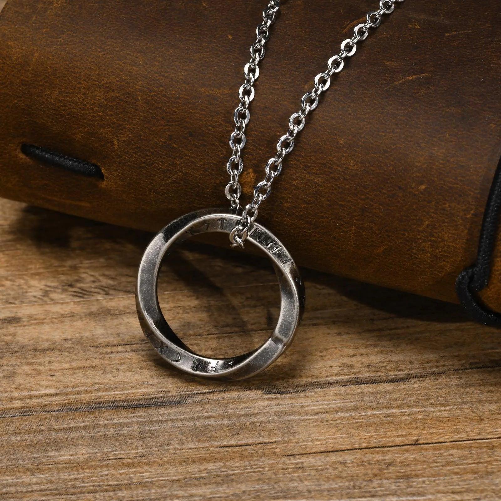 MPRainbow Norse Viking Necklace ,Waterproof Stainless Steel Mobius Pendant - Vikingborne