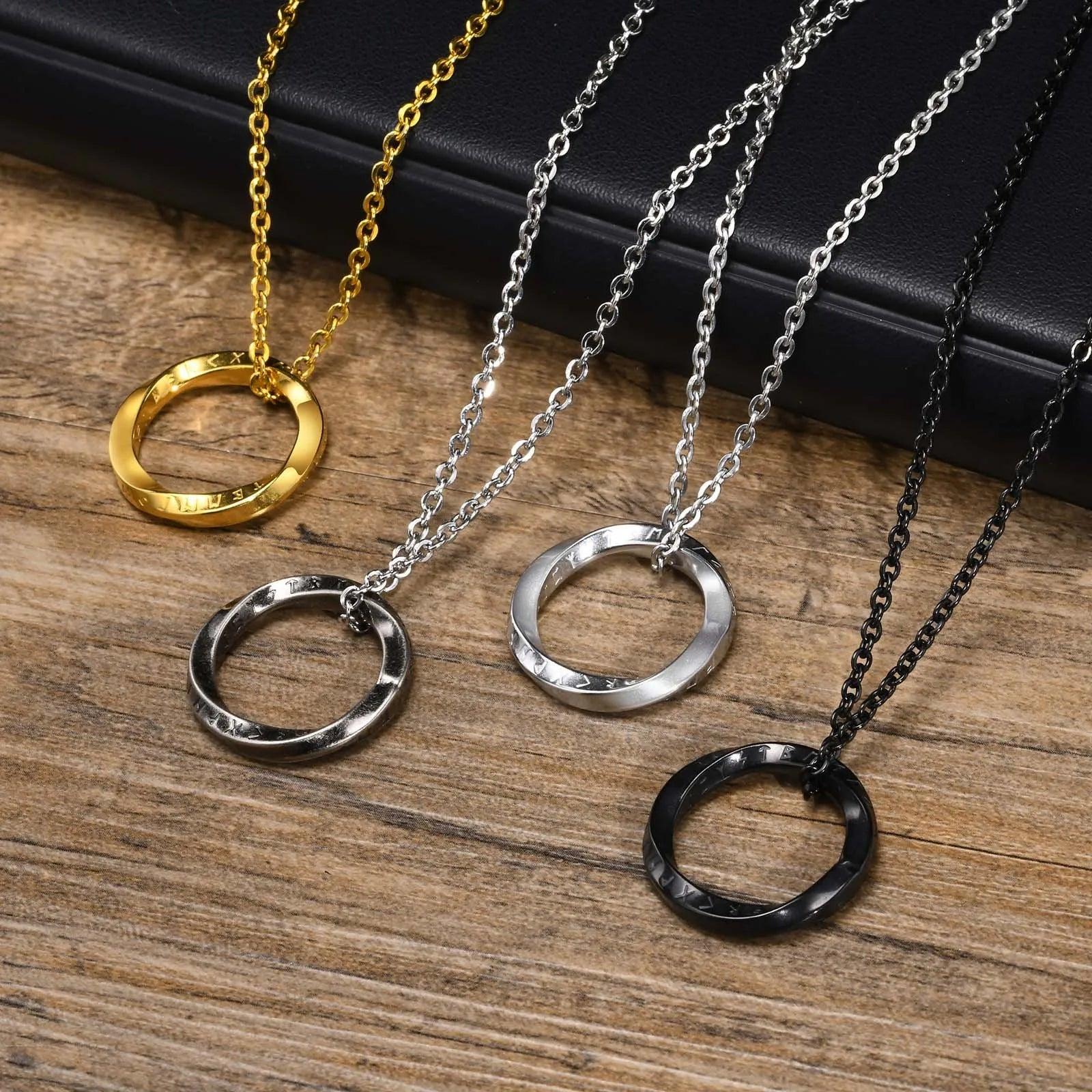 MPRainbow Norse Viking Necklace ,Waterproof Stainless Steel Mobius Pendant - Vikingborne