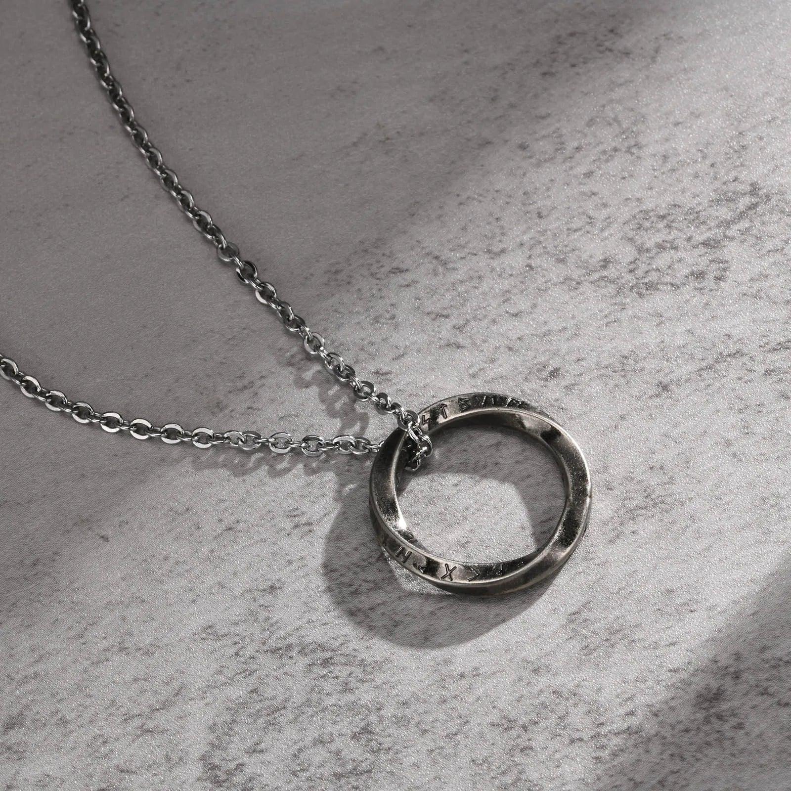 MPRainbow Norse Viking Necklace ,Waterproof Stainless Steel Mobius Pendant - Vikingborne