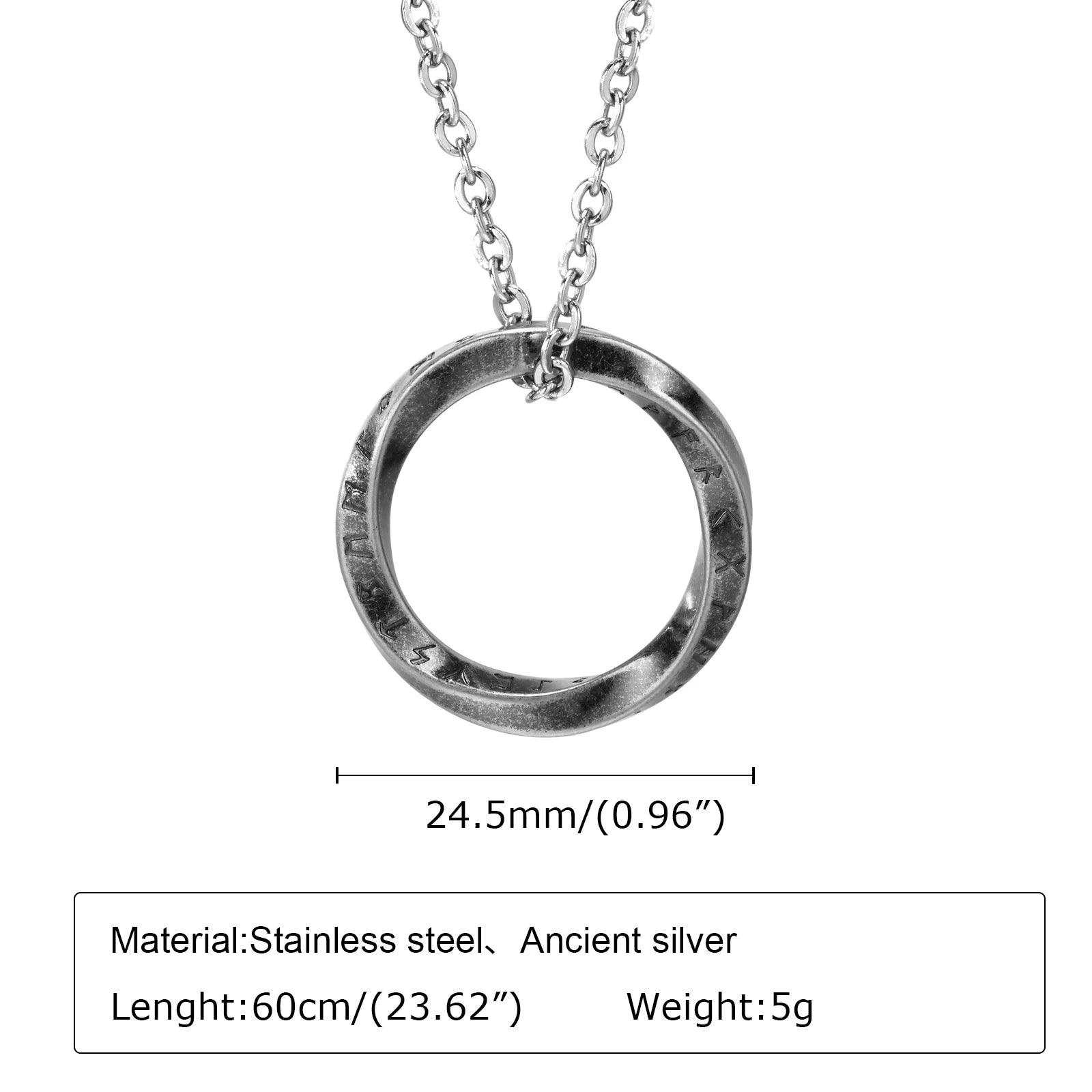 MPRainbow Norse Viking Necklace ,Waterproof Stainless Steel Mobius Pendant - Vikingborne