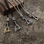 BOBO COVER Never Fade Norse Runes Vikings Ax Necklaces Men Stainless Steel Self-defense Hatchet Pendant Valknut Amulet Scandinavian Jewelry - Vikingborne
