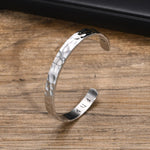 MPRAINBOW Norse Viking Runic Cuff Bangle Bracelets for Men, Rock Punk Stainless Steel Hammered Style Nordic C Cuff Arm Wristband Gifts - Vikingborne